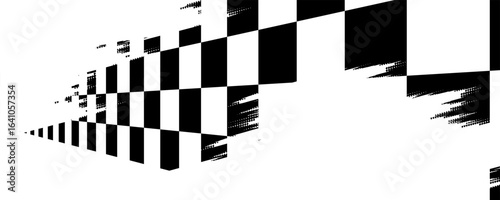 Black and white checkered rectangular frame. Square racing checkerboard pattern. Chessboard geometric pattern. Rally checkerboard pattern. Finish racing frame. Vector illustration on white background