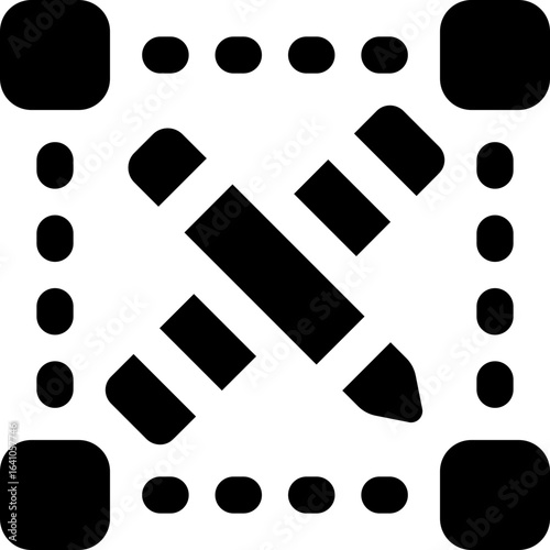 graphic design glyph icon. Strong and solid vector icon for websites, mobile interfaces, presentations, and visual branding. High quality and easy to edit.