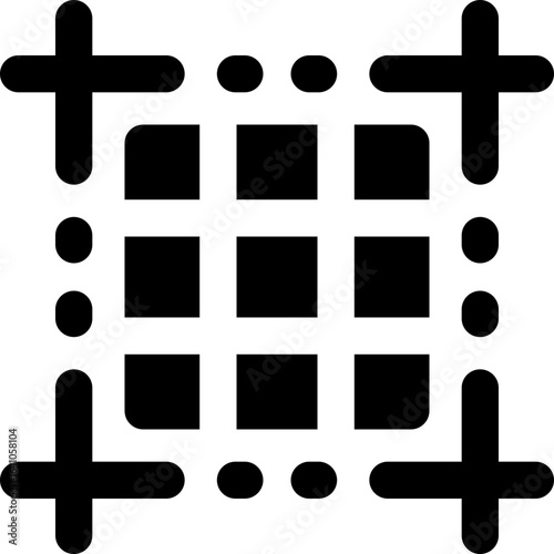 photo grid glyph icon. Strong and solid vector icon for websites, mobile interfaces, presentations, and visual branding. High quality and easy to edit.
