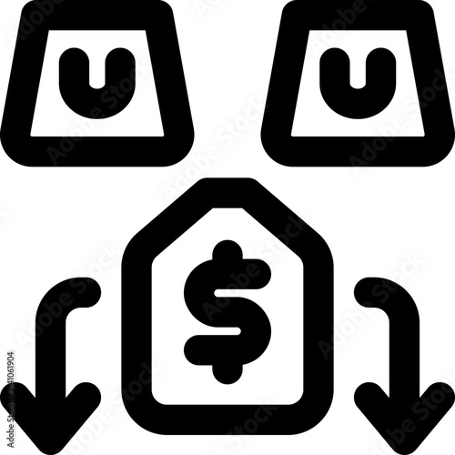 low price line icon. Clean and minimalist vector icon for websites, mobile apps, presentations, and logos. Fully scalable and customizable for any project.