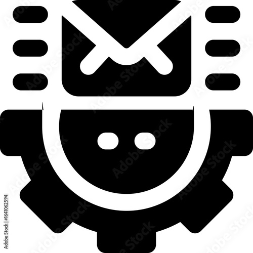 automation glyph icon. Strong and solid vector icon for websites, mobile interfaces, presentations, and visual branding. High quality and easy to edit.