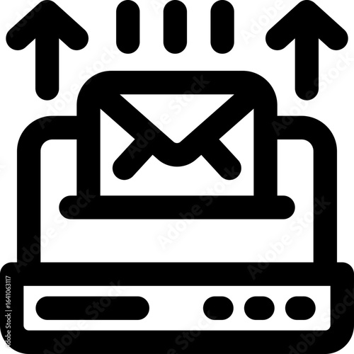 laptop line icon. Clean and minimalist vector icon for websites, mobile apps, presentations, and logos. Fully scalable and customizable for any project.