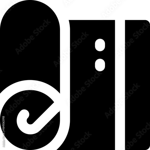 yoga mat glyph icon. Strong and solid vector icon for websites, mobile interfaces, presentations, and visual branding. High quality and easy to edit.