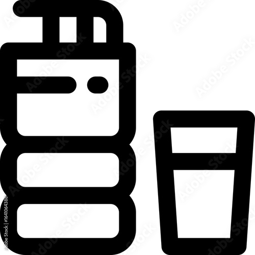 mineral water line icon. Clean and minimalist vector icon for websites, mobile apps, presentations, and logos. Fully scalable and customizable for any project.