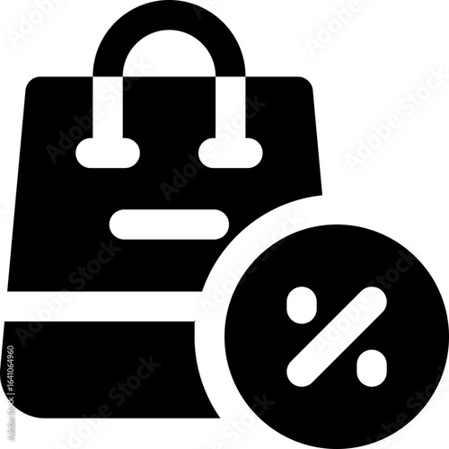percentage glyph icon. Strong and solid vector icon for websites, mobile interfaces, presentations, and visual branding. High quality and easy to edit.