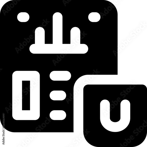 sale report glyph icon. Strong and solid vector icon for websites, mobile interfaces, presentations, and visual branding. High quality and easy to edit.