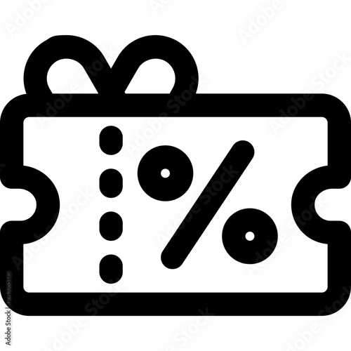 voucher line icon. Clean and minimalist vector icon for websites, mobile apps, presentations, and logos. Fully scalable and customizable for any project.