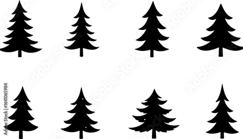 "Christmas Tree Silhouette Set – Holiday Pine and Fir Vector Collection"