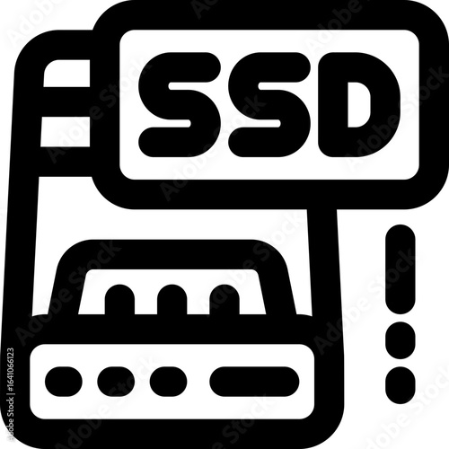 ssd card line icon. Clean and minimalist vector icon for websites, mobile apps, presentations, and logos. Fully scalable and customizable for any project.
