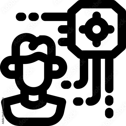 artificial intelligence line icon. Clean and minimalist vector icon for websites, mobile apps, presentations, and logos. Fully scalable and customizable for any project.