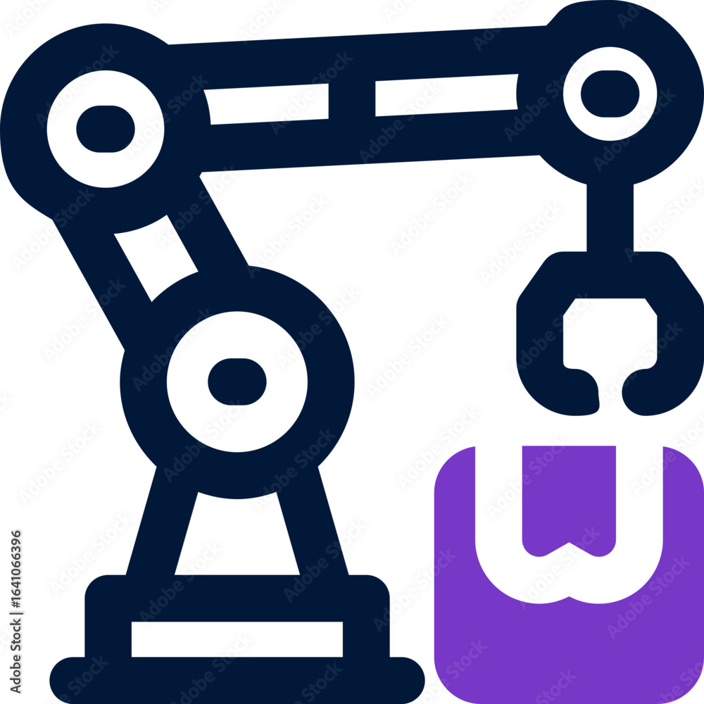 robot arm duotone icon. Sleek and modern vector icon for websites, mobile apps, marketing materials, and corporate design. Fully scalable and ready to use.