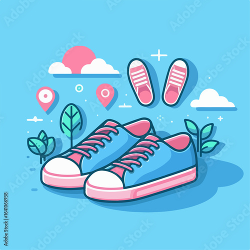 flat illustration of a pair of shoes