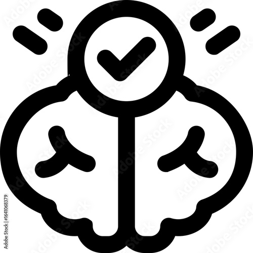 brain checkup line icon. Clean and minimalist vector icon for websites, mobile apps, presentations, and logos. Fully scalable and customizable for any project.