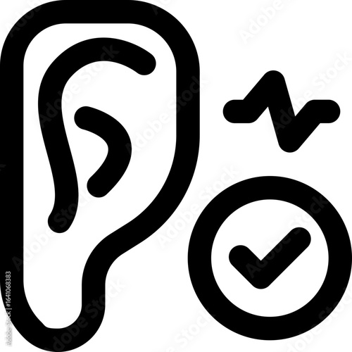 ear checkup line icon. Clean and minimalist vector icon for websites, mobile apps, presentations, and logos. Fully scalable and customizable for any project.