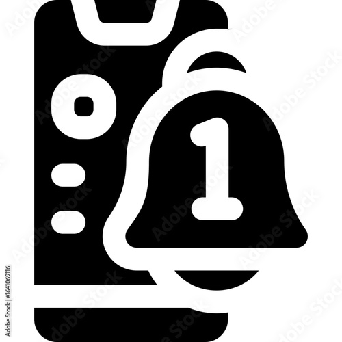 notification glyph icon. Strong and solid vector icon for websites, mobile interfaces, presentations, and visual branding. High quality and easy to edit.