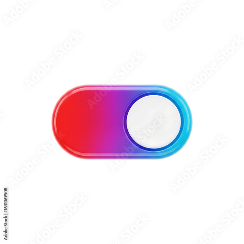 Free Download Modern 3D toggle switch with vibrant gradient and white slider isolated on transparent background - GFXLoad
