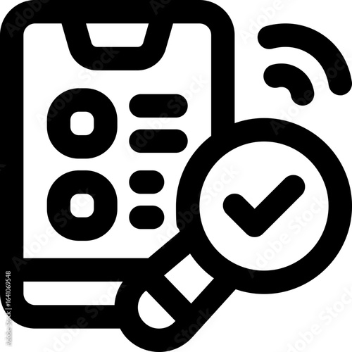 mobile testing line icon. Clean and minimalist vector icon for websites, mobile apps, presentations, and logos. Fully scalable and customizable for any project.