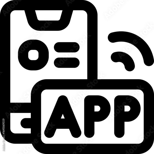 mobile application line icon. Clean and minimalist vector icon for websites, mobile apps, presentations, and logos. Fully scalable and customizable for any project.