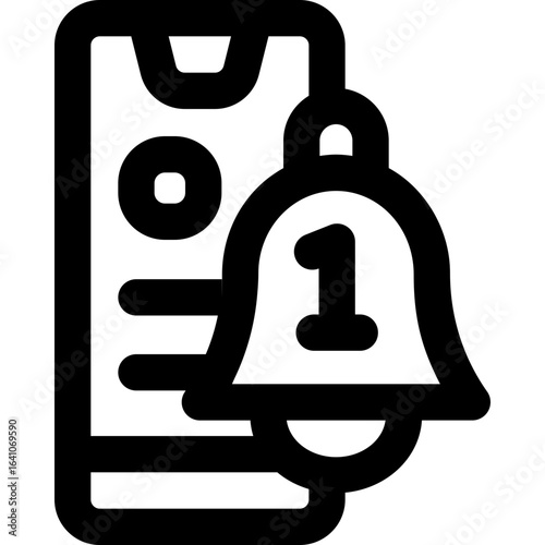 notification line icon. Clean and minimalist vector icon for websites, mobile apps, presentations, and logos. Fully scalable and customizable for any project.