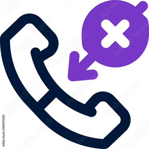 missed call duotone icon. Sleek and modern vector icon for websites, mobile apps, marketing materials, and corporate design. Fully scalable and ready to use.
