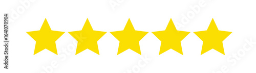 Five Yellow Stars – Rating and Review Symbol