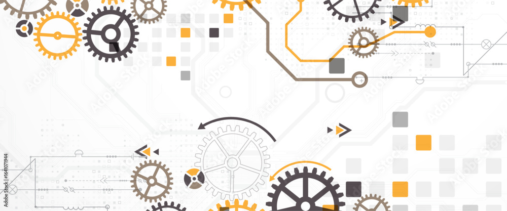 Fototapeta premium Abstract technology background. Cogwheels theme. Vector illustration
