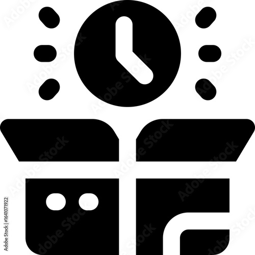 time glyph icon. Strong and solid vector icon for websites, mobile interfaces, presentations, and visual branding. High quality and easy to edit.