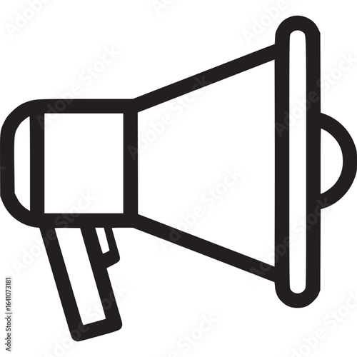 Illustration of a megaphone, isolated on white background, symbolizing communication, announcements, and public address for marketing, events, and emergency alerts