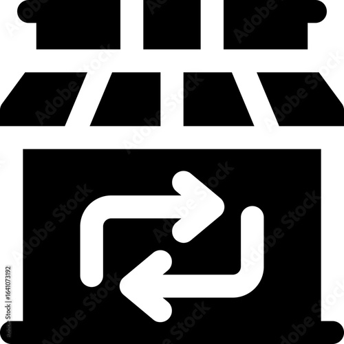 secondhand store glyph icon. Strong and solid vector icon for websites, mobile interfaces, presentations, and visual branding. High quality and easy to edit.