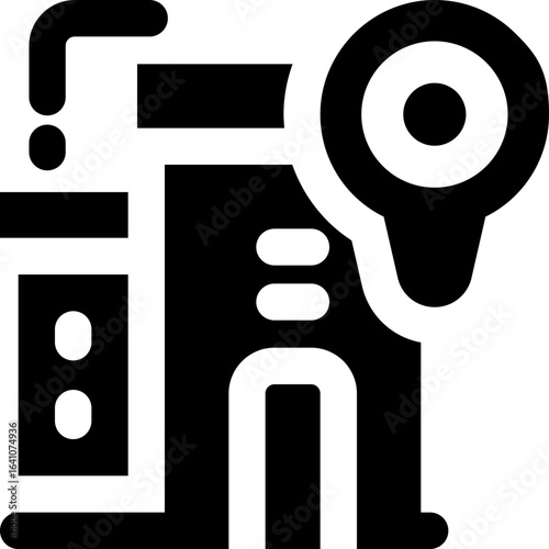 building glyph icon. Strong and solid vector icon for websites, mobile interfaces, presentations, and visual branding. High quality and easy to edit.