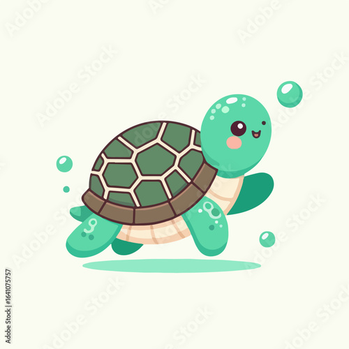 cute turtle flat illustration