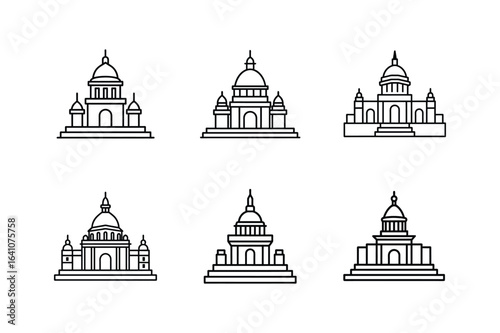 victoria memorial aires icon line art vector illustration