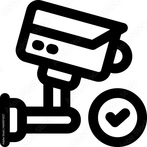 security camera line icon. Clean and minimalist vector icon for websites, mobile apps, presentations, and logos. Fully scalable and customizable for any project.