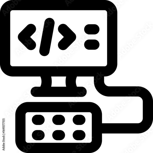 coding line icon. Clean and minimalist vector icon for websites, mobile apps, presentations, and logos. Fully scalable and customizable for any project.