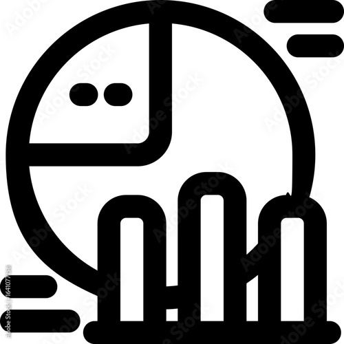 stats line icon. Clean and minimalist vector icon for websites, mobile apps, presentations, and logos. Fully scalable and customizable for any project.