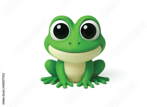 Cute Cartoon Frog Character 3d vector