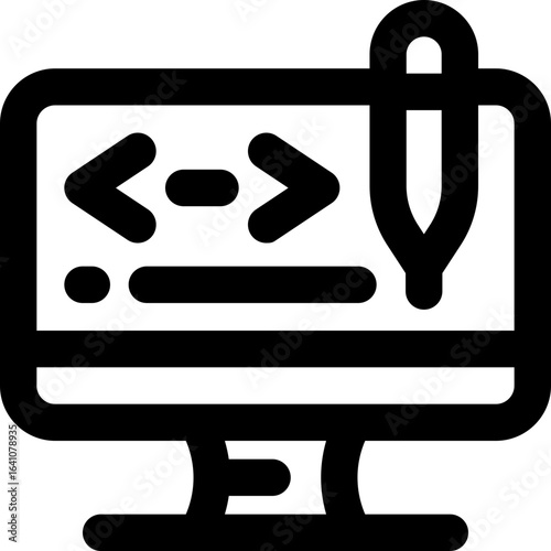 code editor line icon. Clean and minimalist vector icon for websites, mobile apps, presentations, and logos. Fully scalable and customizable for any project.