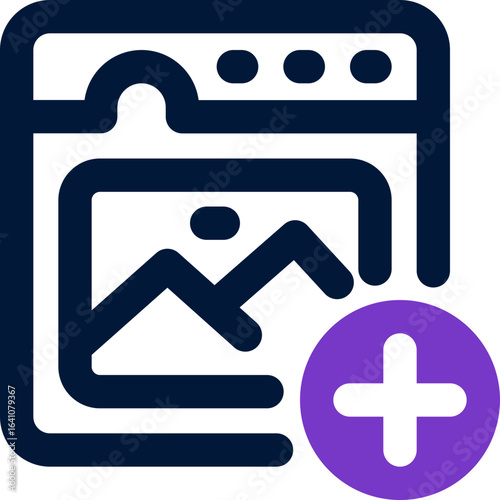 add image duotone icon. Sleek and modern vector icon for websites, mobile apps, marketing materials, and corporate design. Fully scalable and ready to use.