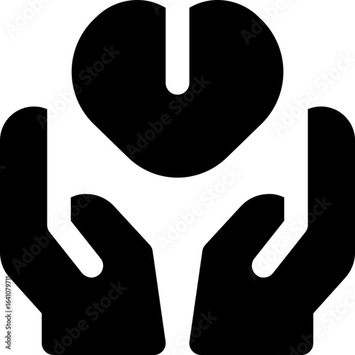 heart glyph icon. Strong and solid vector icon for websites, mobile interfaces, presentations, and visual branding. High quality and easy to edit.