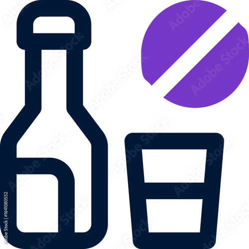 no alcohol duotone icon. Sleek and modern vector icon for websites, mobile apps, marketing materials, and corporate design. Fully scalable and ready to use.