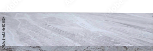 Smooth marble tabletop with natural light gray veining, isolated against a white background, perfect for product presentation or food photography 