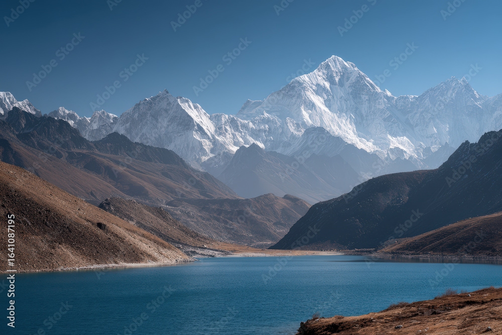 Naklejka premium explore breathtaking beauty of top mountains around world where stunning landscapes unfold