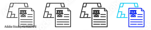 Zoning Regulations Icon Set Collection in Creative Outline Style for Business Featuring Multiple Thickness Variations for Real Estate App Web Mobile Dashboard UI UX and E Commerce Design Projects