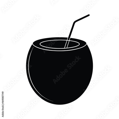 drinks clipart of coconut drink with straw 
