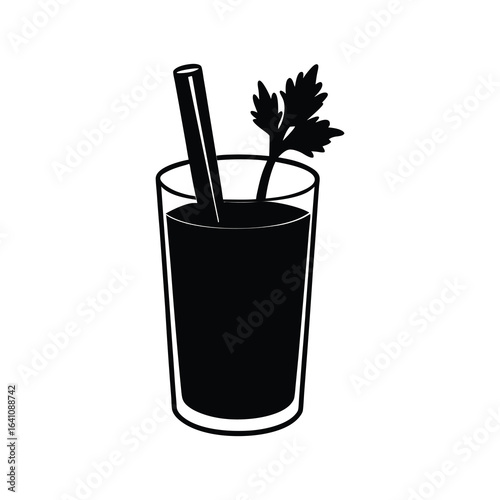 drinks clipart of glass of tomato juice with celer 