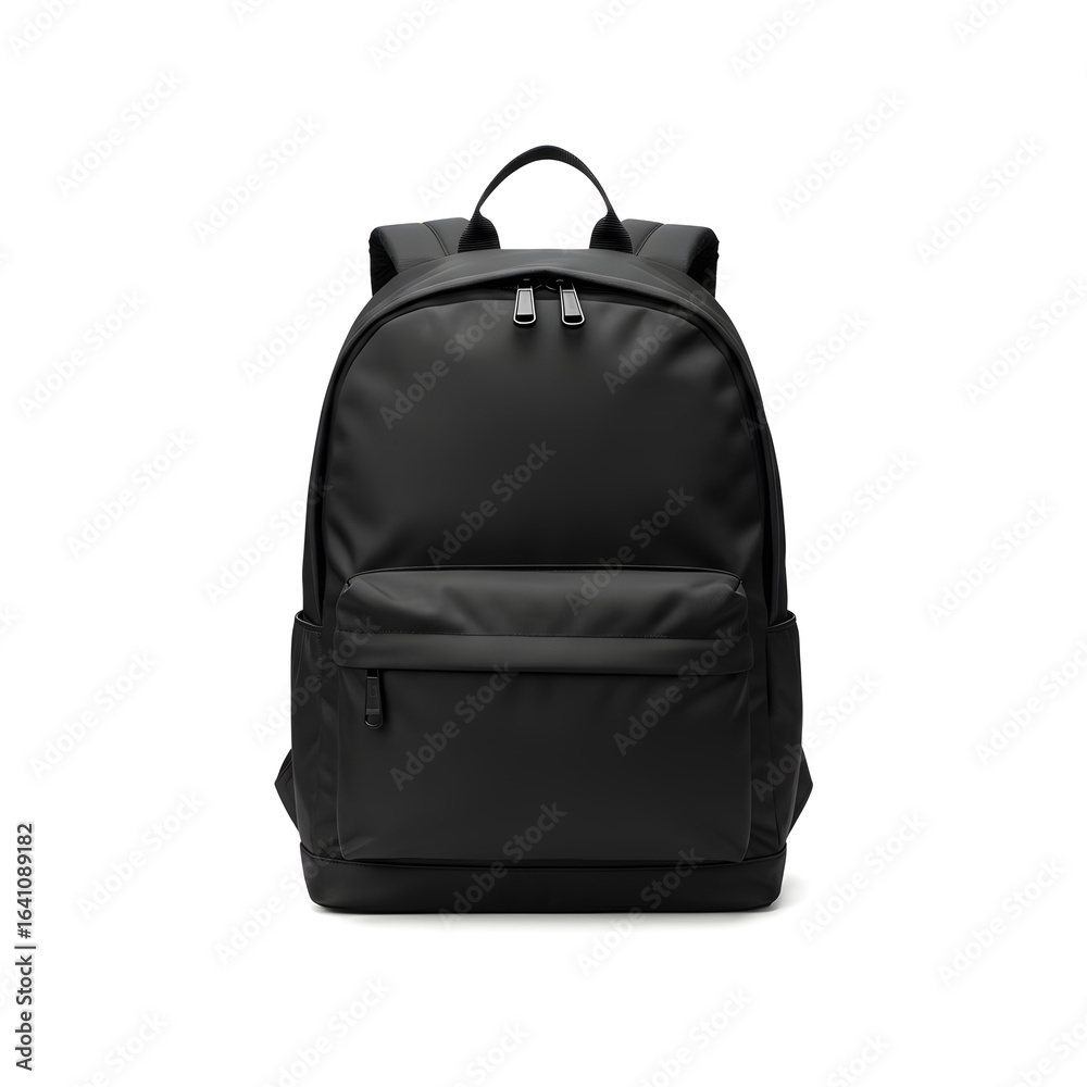 Naklejka premium Black Backpack Isolated on White