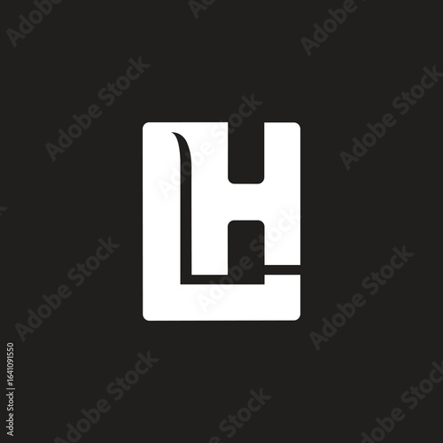Simple and easy LH or HL initial logo design template.