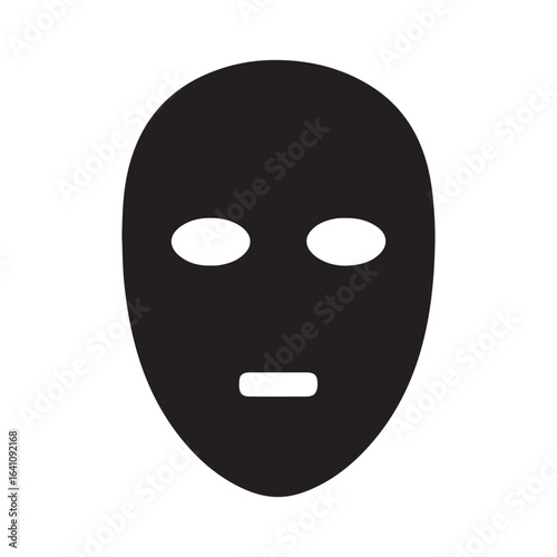  Black Ski Mask Silhouette Icon for Security, Crime, and Disguise Concepts