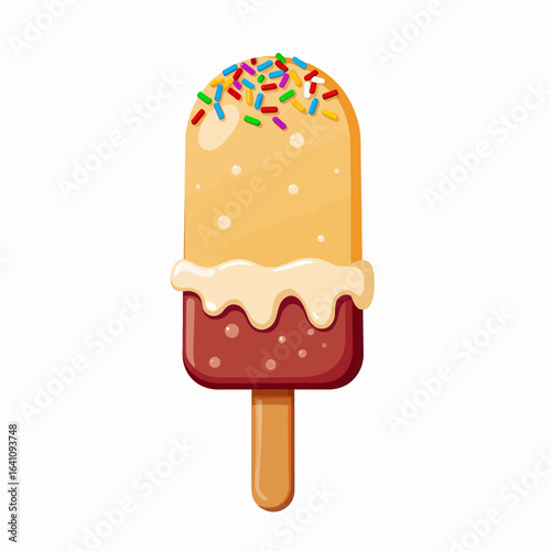 Delightful Ice Cream Bar with Colorful Sprinkles and Creamy Topping Perfect for Summer Treats and Satisfying Sweet Cravings