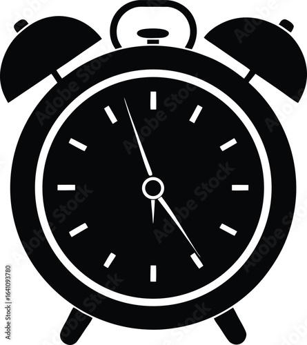 Alarm Clock Vector Silhouette Art Icon